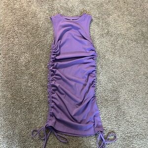 Bodycon Mini Dress Ruched Side Lace Up Dress
